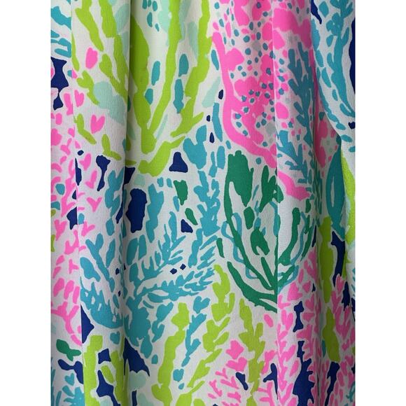 New Lilly Pulitzer Silk Elsa Multicolor Silk Floral Button Blouse Top XL - Picture 10 of 11